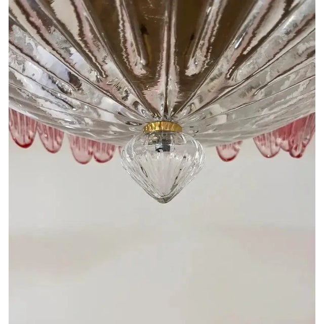 2020s Murano Style Chandelier Ceiling Light Original Palmette, Pink Glasses For Sale - Image 5 of 9