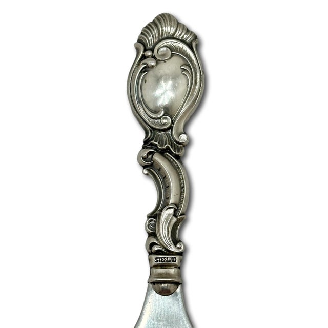 Fine Quality Vintage Mid 20th Century Rococo Style Sterling Silver Handle Bottle Opener From Denmark For Sale In Boston - Image 6 of 12