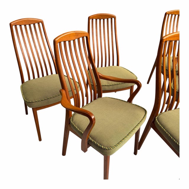 1970s Danish Modern Teak Dining Chairs, Set of 6 (2 Armchairs), Preben Schou Andersen Attributed For Sale - Image 9 of 12