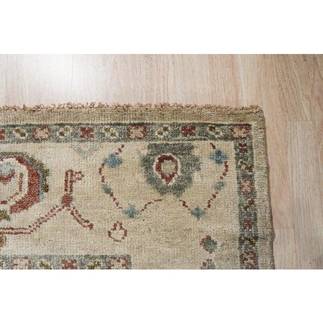 Contemporary 9x12 Ivory Hand-Knotted Wool Abstract Palmettes Classic Traditional Carpet Rug For Sale - Image 3 of 9