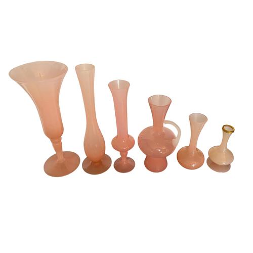 Art Deco French Opaline Vases, 1920s, Set of 6 For Sale - Image 7 of 10