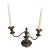 Vintage Black Powder-Coated Brass Two-Arm Candelabrum With Grape & Vine Detail For Sale