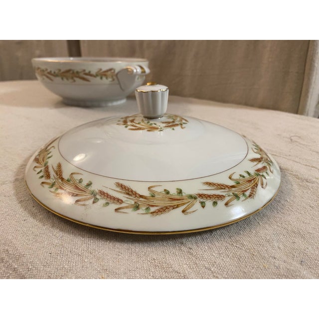Mid 20th Century Japanese China Casserole Covered Dish Wheat Pattern For Sale - Image 6 of 12