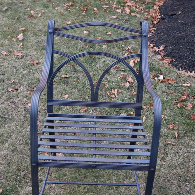 Regency Winterthur Wrought Iron Garden Set Chairish