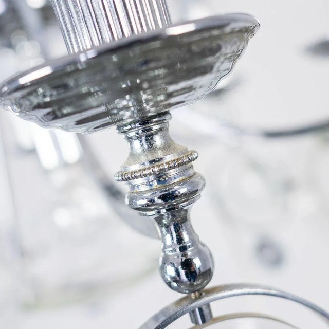 Steel Glass Chandelier, 1970s For Sale - Image 6 of 10