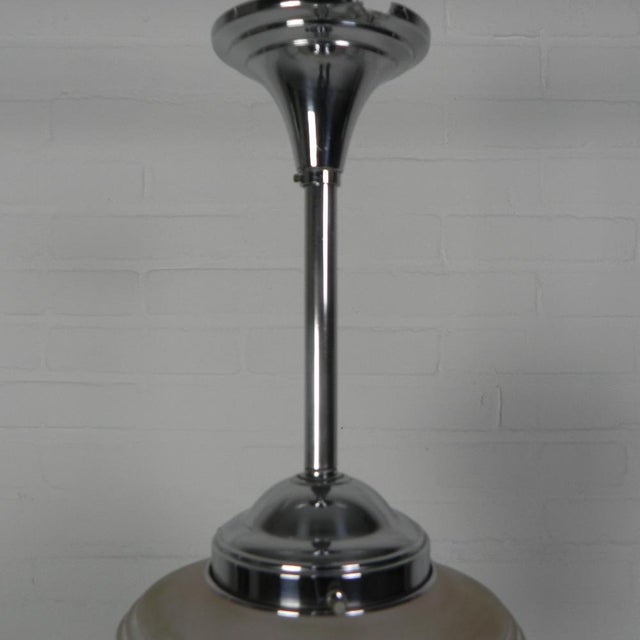 Art Deco Hanging Lamp with Pink Glass Shade, 1930s For Sale - Image 10 of 13