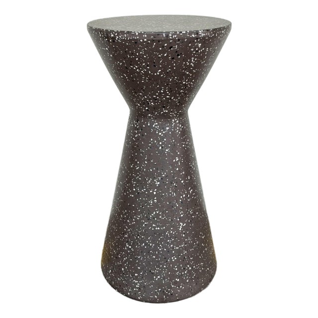 Made Goods Modern Brown Speckled Terrazzo Hourglass Kim Drink Table For Sale
