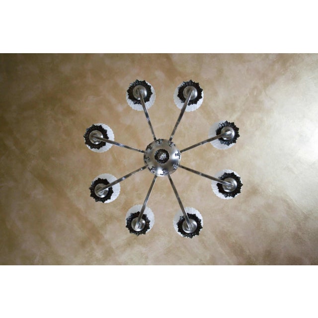 White Brass Chandelier, 1970s For Sale - Image 6 of 7