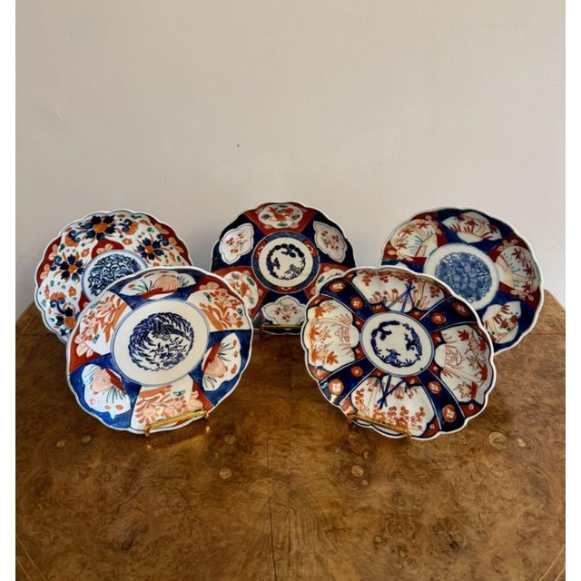 Ceramic Antique Japanese Imari Plates, 1900, Set of 5 For Sale - Image 7 of 7