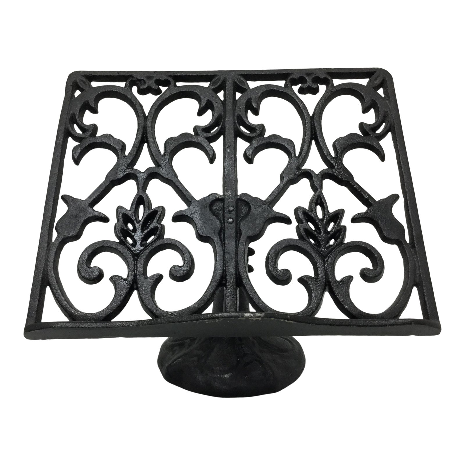 Vintage Heavy Cast Iron Book Rack Stand. Chairish