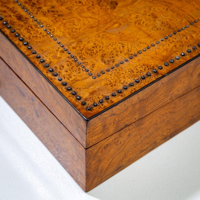 Brown Biedermeier Writing Casket with Steel-Cut Decoration, Early 19th Century For Sale - Image 8 of 9