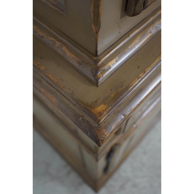 Woodland Large Country Distressed Painted Cabinet For Sale - Image 11 of 17