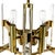 Gaetano Sciolari Modernist Brass Chandelier with Crystal Blades For Sale In Chicago - Image 6 of 10
