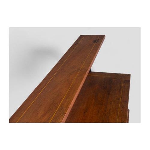 Brown Vintage Cabinet with Painted Doors For Sale - Image 8 of 12