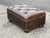 Foot Stool in Brown Leather For Sale - Image 10 of 14