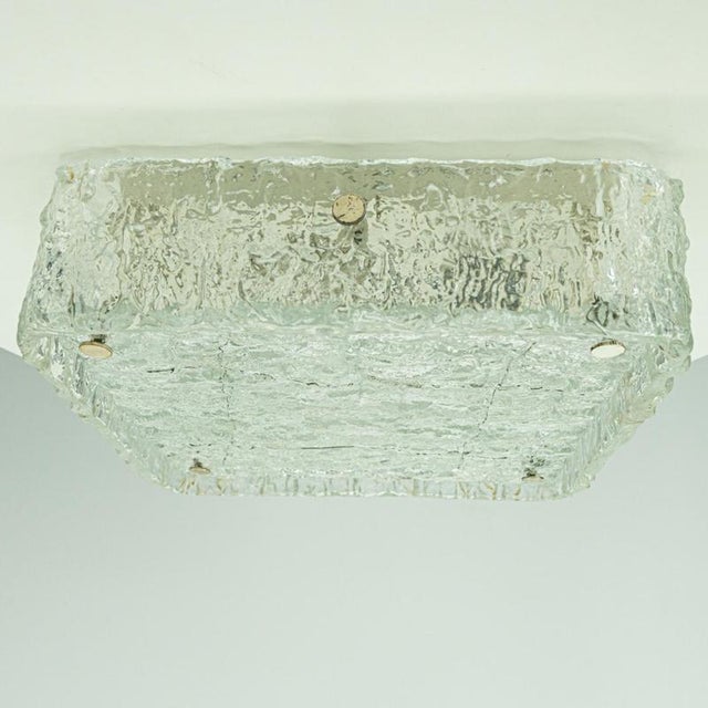 Rock Glass Flush Mount attributed to Kaiser Leuchten, 1970s For Sale - Image 16 of 18