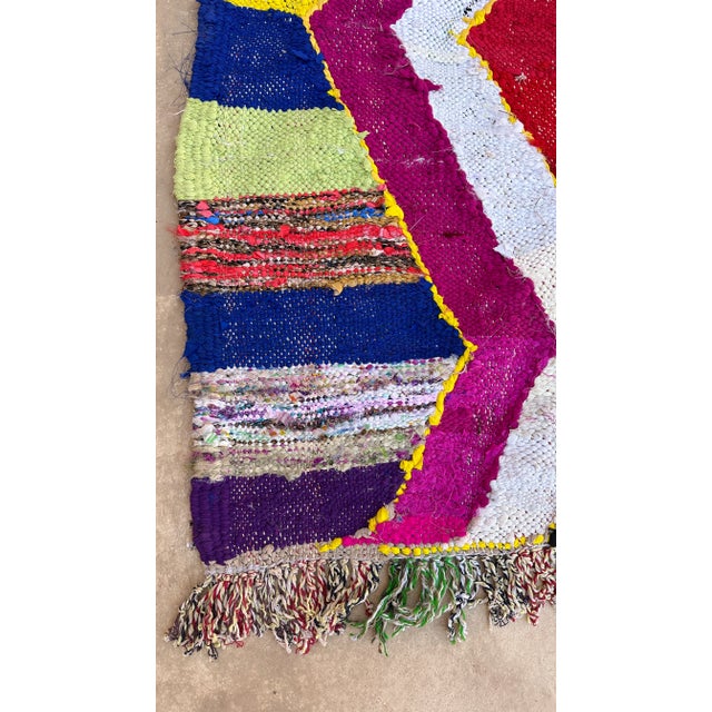 1980s Vintage Moroccan Bohemian Colorful Kilim Rug - 4'7" X 8'10" Ft For Sale - Image 4 of 8