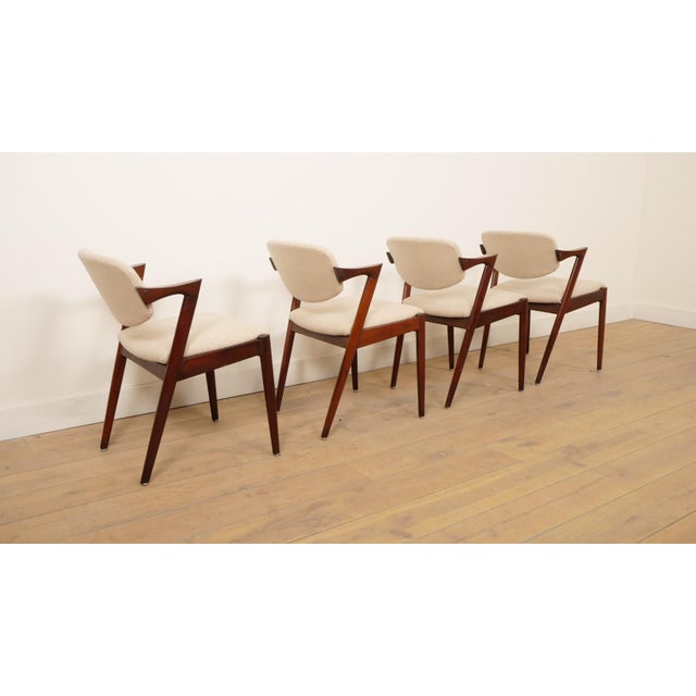 Vintage Rosewood Model 42 Dining Chairs from Kai Kristiansen, 1950s, Set of 4 For Sale - Image 6 of 15