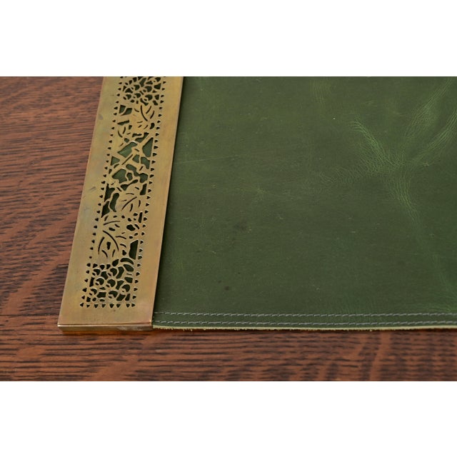 Bronze Tiffany Studios New York Grapevine Bronze Blotter Ends With Leather Desk Blotter For Sale - Image 8 of 13