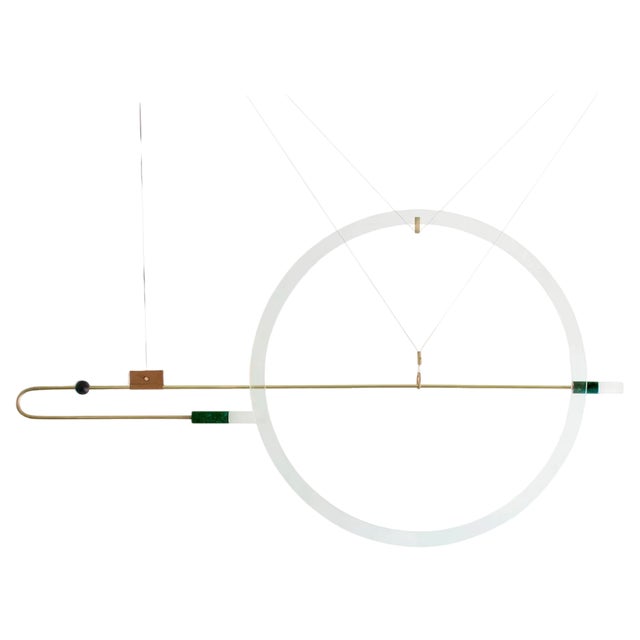 Opus X Brass Sculpted Light Suspension by Periclis Frementitis For Sale