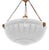 Vintage Art Deco Bronze and Moonstone Glass Rams Head Pendant Light, 1930s For Sale