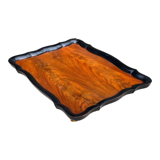 Antique Flame Mahogany Tray For Sale