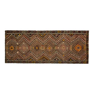 1970s Vintage Turkish Oushak Handmade Wool Cotton Orange Runner Rug For Sale