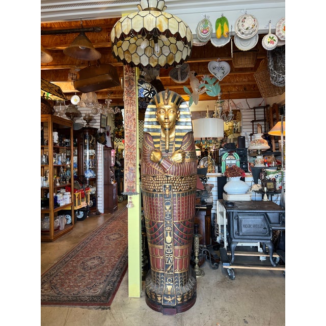 Vintage Life Size Sarcophagus Cabinet 76” Egyptian Pharaoh King Tut For Sale - Image 11 of 11