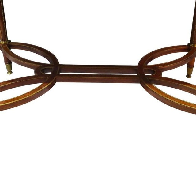 Wood Louis XVI Style Walnut & Ormolu Marquetry & Inlaid 1-Drawer Library Table C1890 For Sale - Image 7 of 18