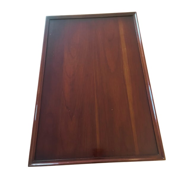 Vintage Queen Anne Style Mahogany Serpentine Gallery Tea Candle Tray Table For Sale - Image 4 of 4