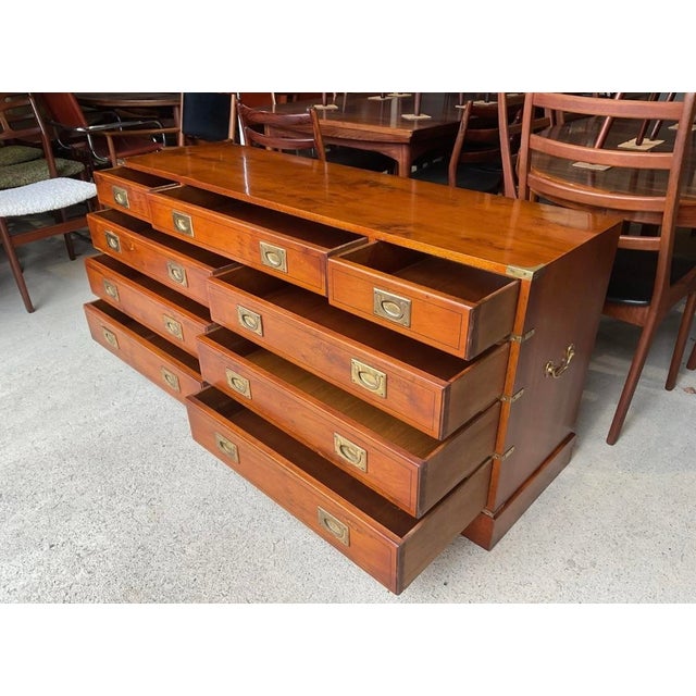 Military Campaign Sideboard in Burr and Burl Walnut For Sale - Image 14 of 18