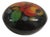 Black Lacquered Hand Painted Round Decorative Box For Sale
