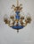 Offered for your consideration is an Antique Regency Regal Royal Blue Empire Cherubs Holding Torches Brass Chandelier. the...