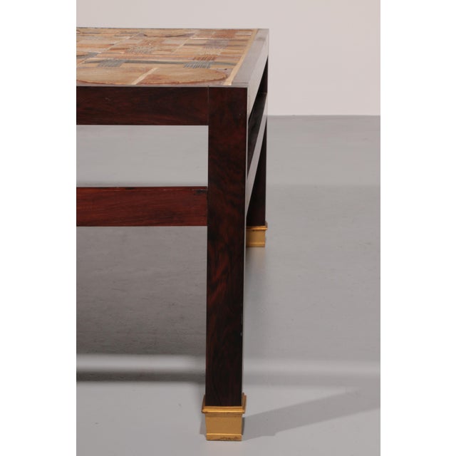 Tue Poulsen Square Tile Top Coffee Table of Wengé by Erik Wørts Denmark 1960s For Sale - Image 4 of 10