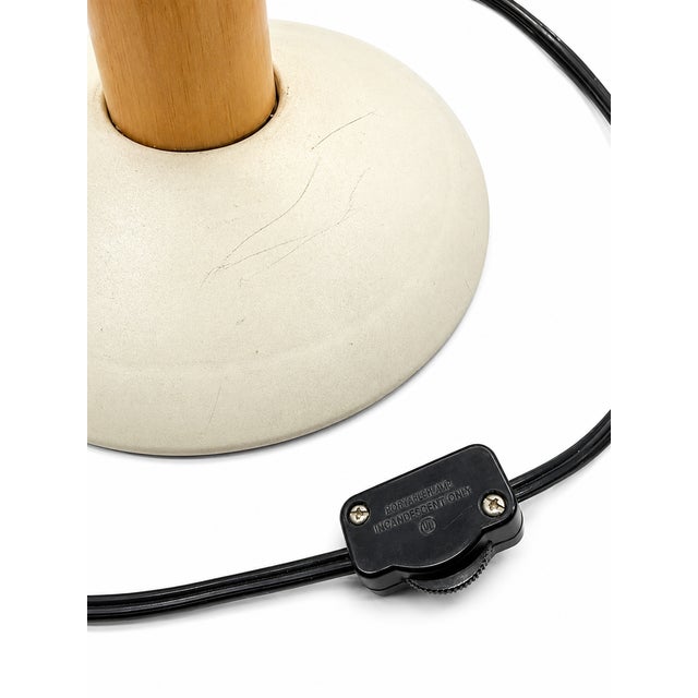 1970s Mid-Century Modern Hardwood Directional Table Lamp With Adjustable Bar & Conical Shade For Sale - Image 4 of 8