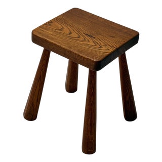 Brutalist Stool in Oak, Dutch Design, Mid-Century, 1960s For Sale