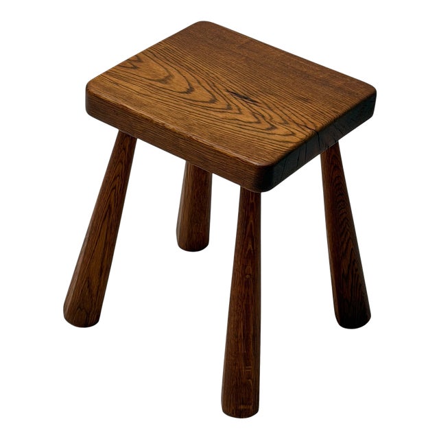 Brutalist Stool in Oak, Dutch Design, Mid-Century, 1960s For Sale