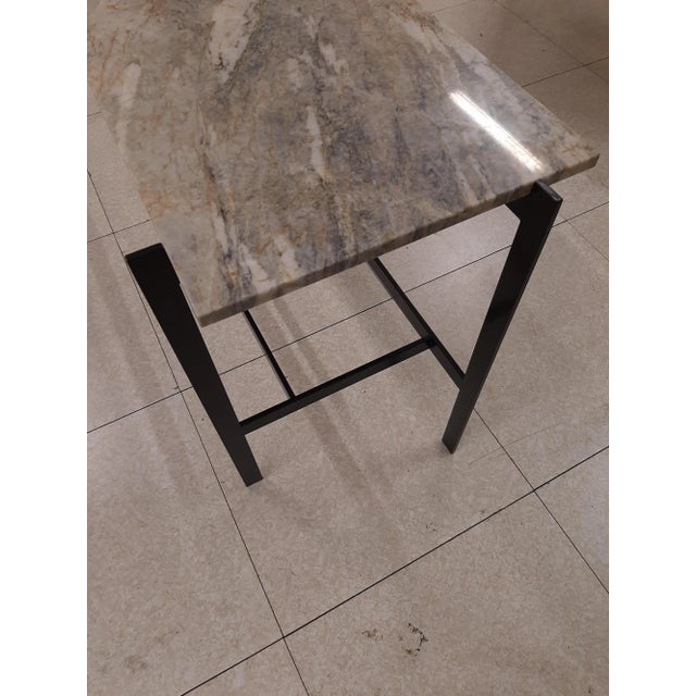 Center Console in Black Lacquered Iron with Marble Top For Sale - Image 18 of 18