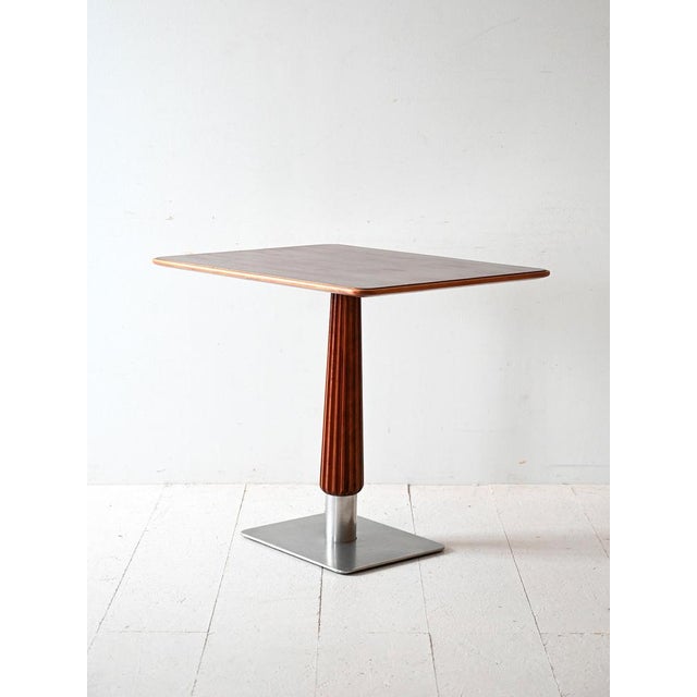 Mahogany Bar Table with Steel Base, 1930s For Sale - Image 3 of 10