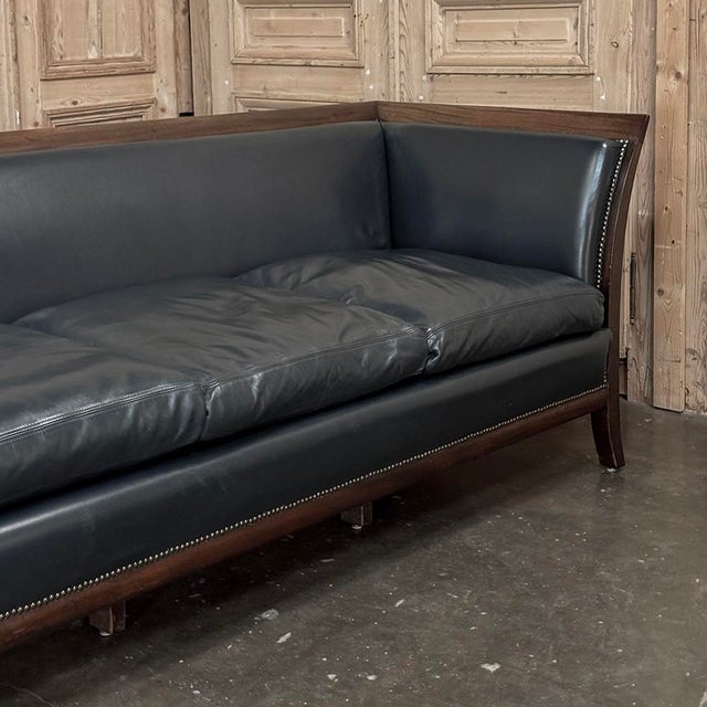 French Directoire Style Mahogany and Leather Canapé ~ Sofa For Sale In Dallas - Image 6 of 18