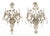 1940s Maison Baguès Crystal Three-Arm Sconces with Floral Motifs, US Wired For Sale