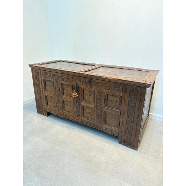 19th Century Oak Chest For Sale - Image 3 of 17