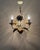 Hollywood Regency Cream and Gilt 3-Arm Chandelier with Floral Details, 1970 For Sale - Image 6 of 15