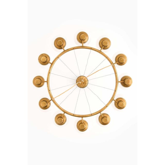 Scandinavian Modern Hanging Lamp in Brass and Opaline Glass by Hans Bergström, 1940s For Sale - Image 12 of 13