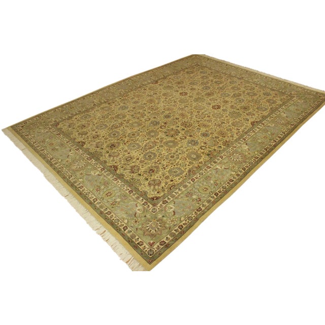 Designed with mesmerizing intricacy and gorgeous color palette, this hand-knotted masterpiece demonstrates the beauty and...