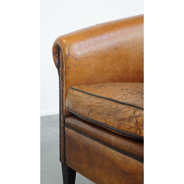 Brown Leather Club Chair For Sale - Image 11 of 12