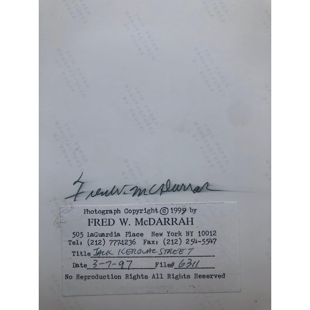 Fred McDarrah, Vintage Print Silver Gelatin Signed Photograph Jack Kerouac Street Sign Photo For Sale In Miami - Image 6 of 9