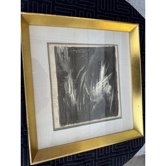 New Mexico by Whitford Carter, dated 1983. This black-and-white composition is professionally matted and framed in a gold-...