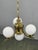 Art Deco Czech Brass Chandelier with Milk Glass Globes, 1930s For Sale - Image 9 of 13