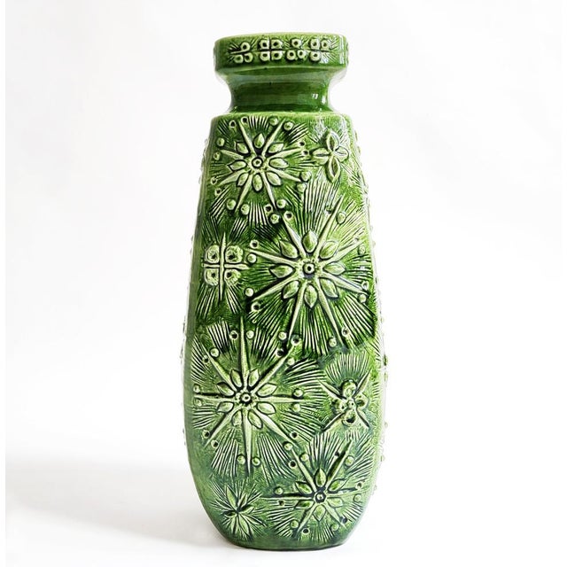 Forest Green Mid-Century Modern West German Fat Lava Vase from Scheurich Keramik, 1960s For Sale - Image 8 of 8